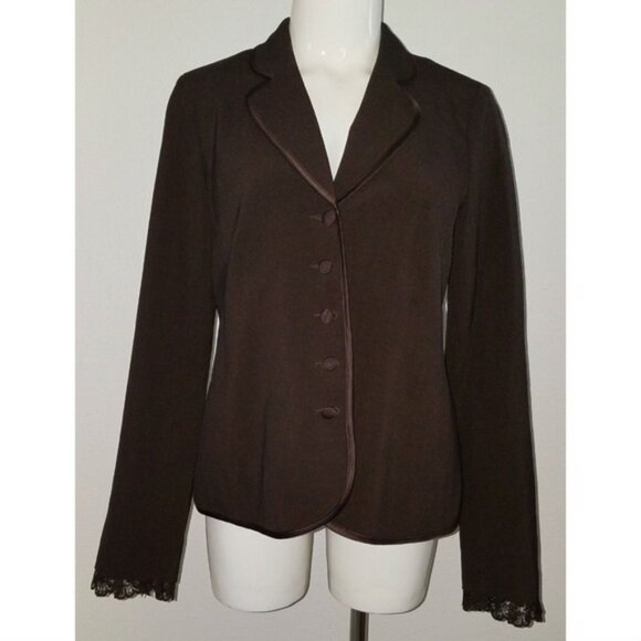 Motherhood Maternity Jackets & Blazers - Motherhood Maternity Brown Blazer Jacket Size Small Career Pink Lined Lace Wrist
